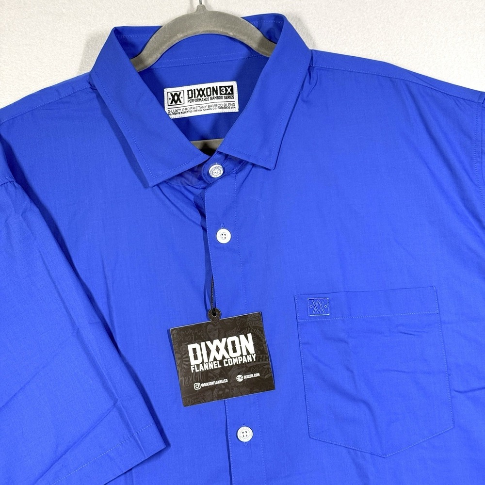 Dixxon Shirt Mens 3X Bamboo Blend Stretch Performance Button Up Short Sleeve NWT